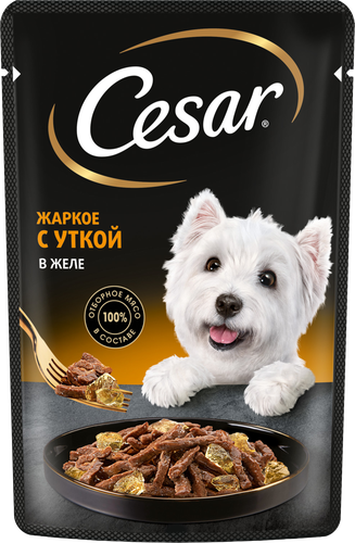 Корм влажный для взрослых собак CESAR жаркое с уткой в желе 85г
