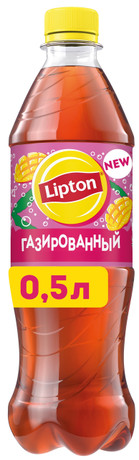 Холодный чай Lipton манго и личи черный газированный 500мл