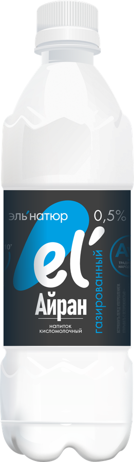 Напиток кисломолочный Эль натюр Айран газированный 0,5л