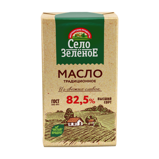 Масло сливочное Село Зеленое Традиционное  82,5% 175г