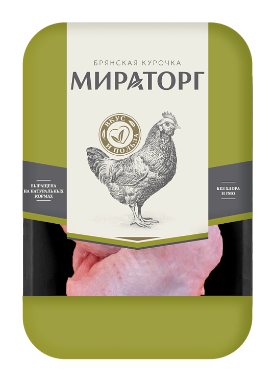 Окорочок цыпленка-бройлера Мираторг с кожей на подложке