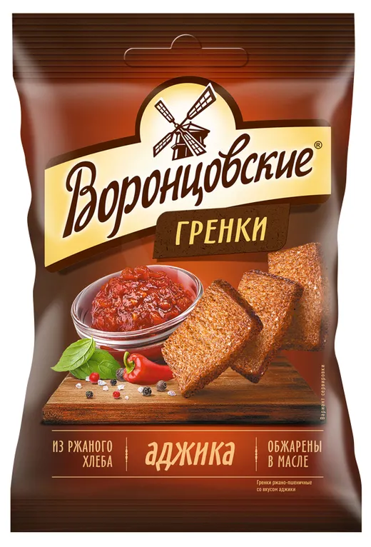 Гренки ржаные Воронцовские Аджика 60 г