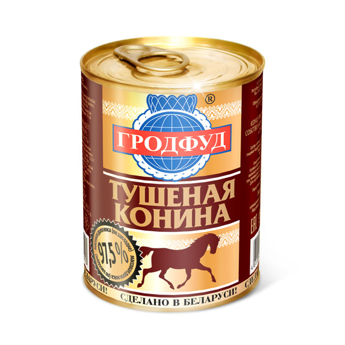 Конина тушеная Гродфуд  ключ 338г