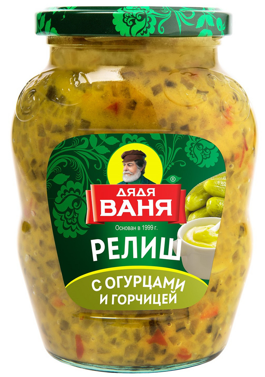Закуска Дядя Ваня Релиш с огурцами и горчицей 350г