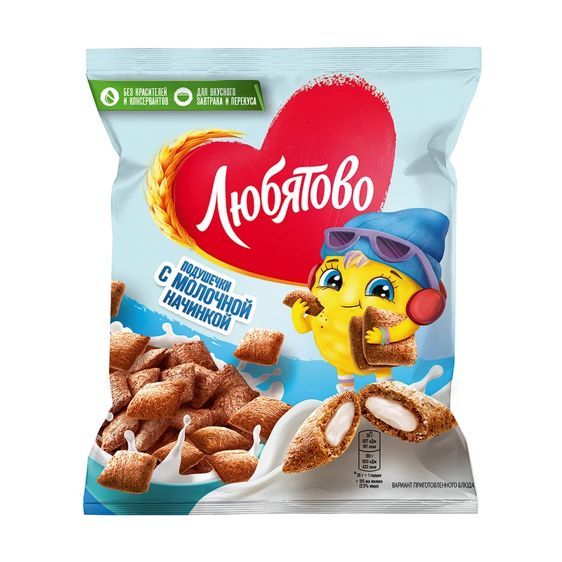 Подушечки Любятово с молочной начинкой 140г