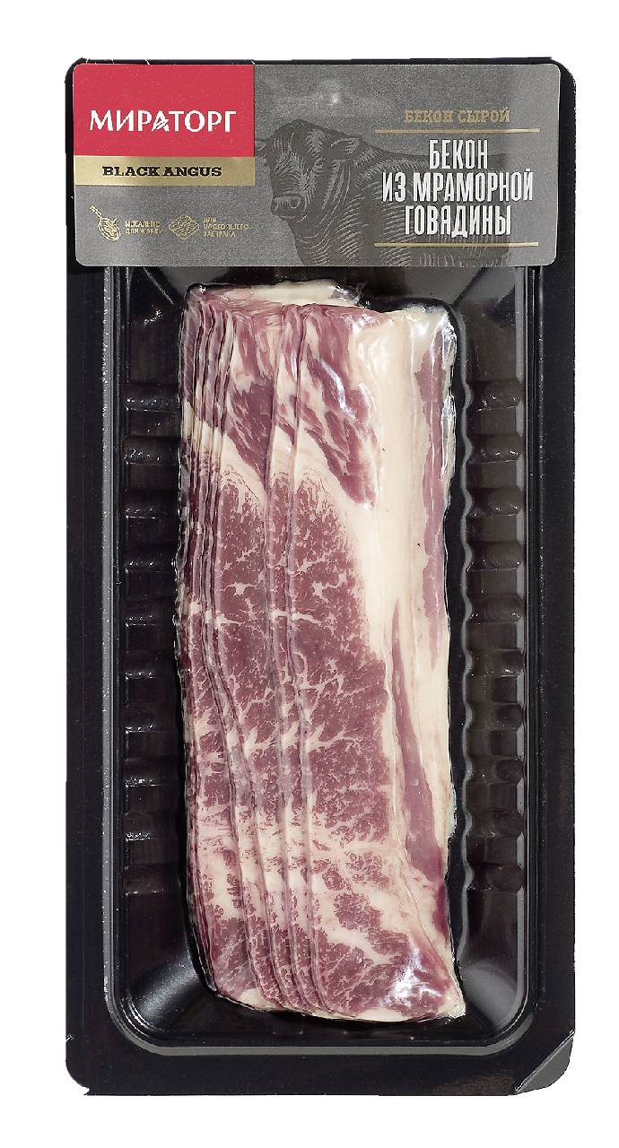 Бекон из мраморной говядинины  Black Angus Мираторг 190г