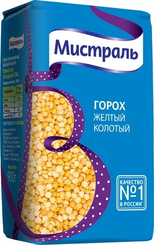 Крупа Горох желтый колотый Мистраль 900г