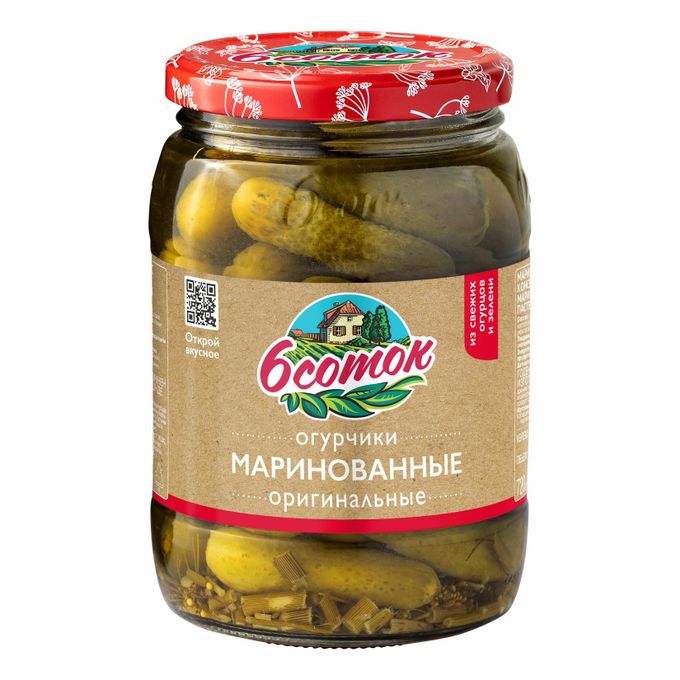Огурцы маринованные 6 соток Оригинальные 720мл
