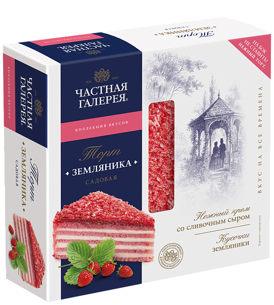 Торт медово-бисквитный Частная Галерея Медовик Земляника садовая 300г