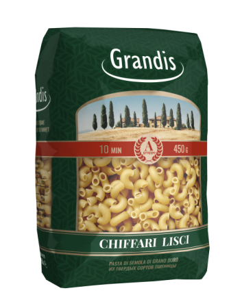 Макароны Grandis рожки гладкие 450г