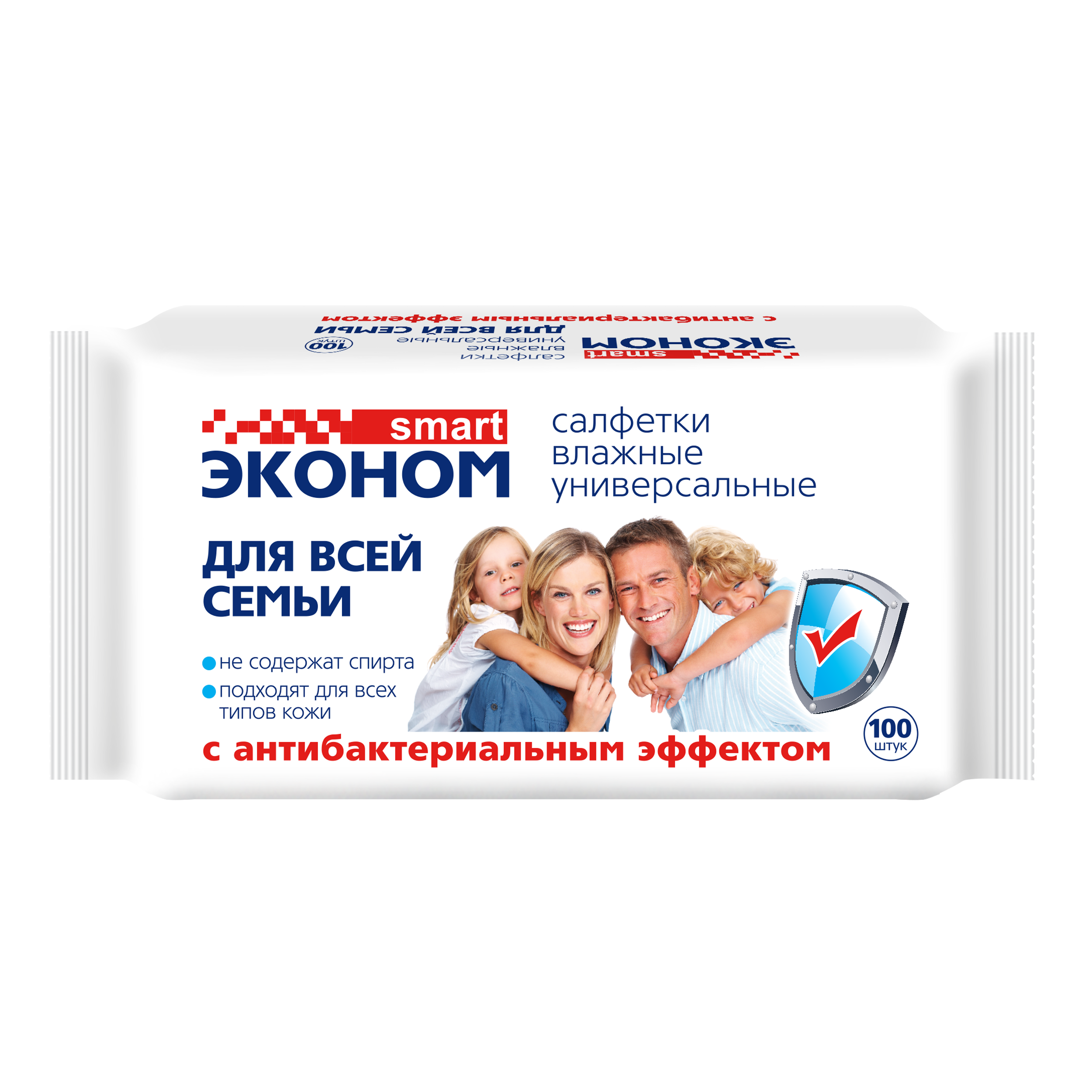 Влажные салфетки Эконом Smapt Для всей семьи 100шт