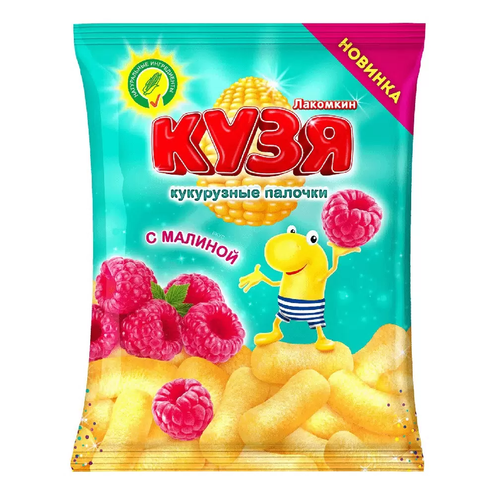 Кукурузные палочки Кузя Лакомкин Малина 100г