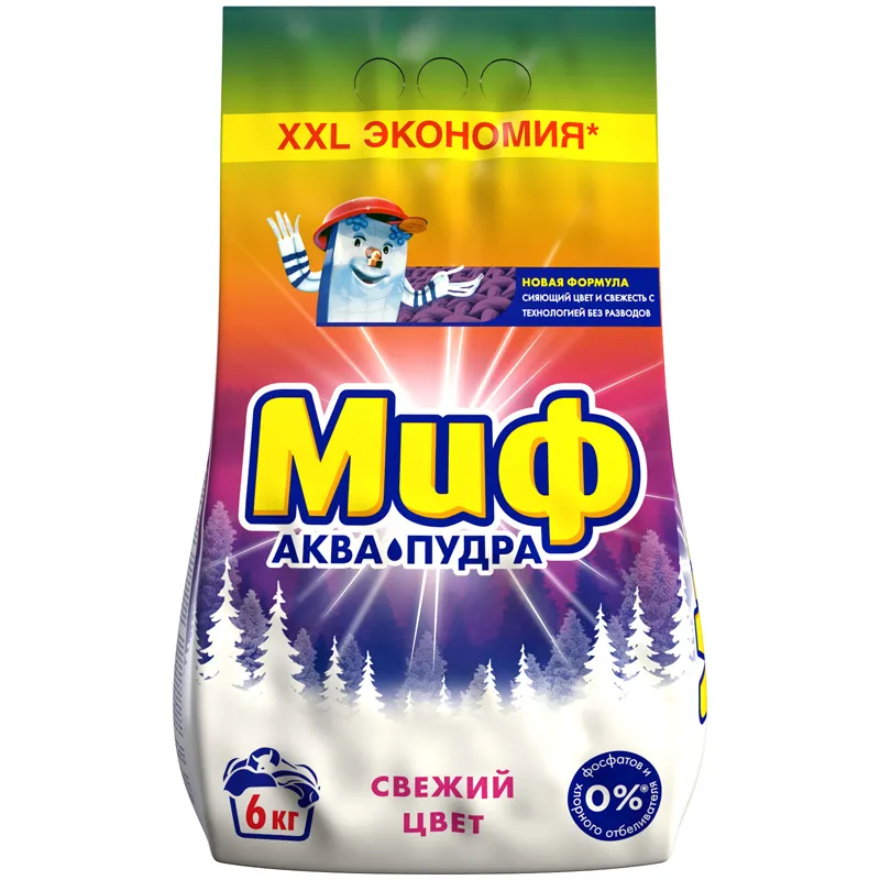 Стиральный порошок-автомат МИФ 3 в 1 Свежий цвет 6кг