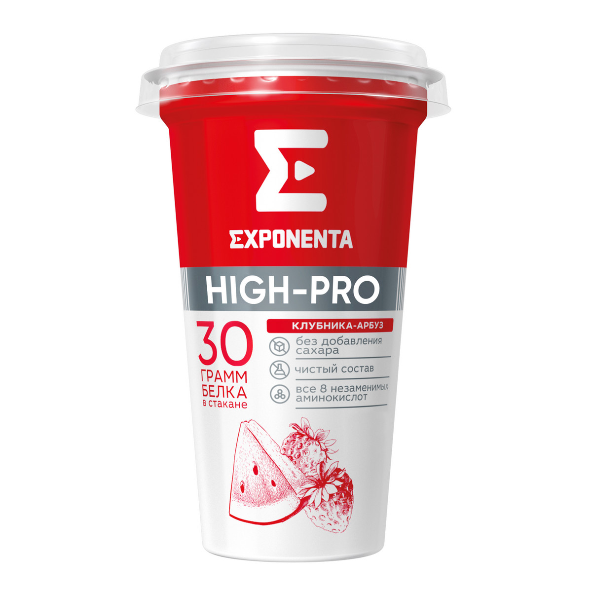 Напиток кисломолочный Exponenta High-pro Клубника-арбуз с высоким содержанием белка 250г