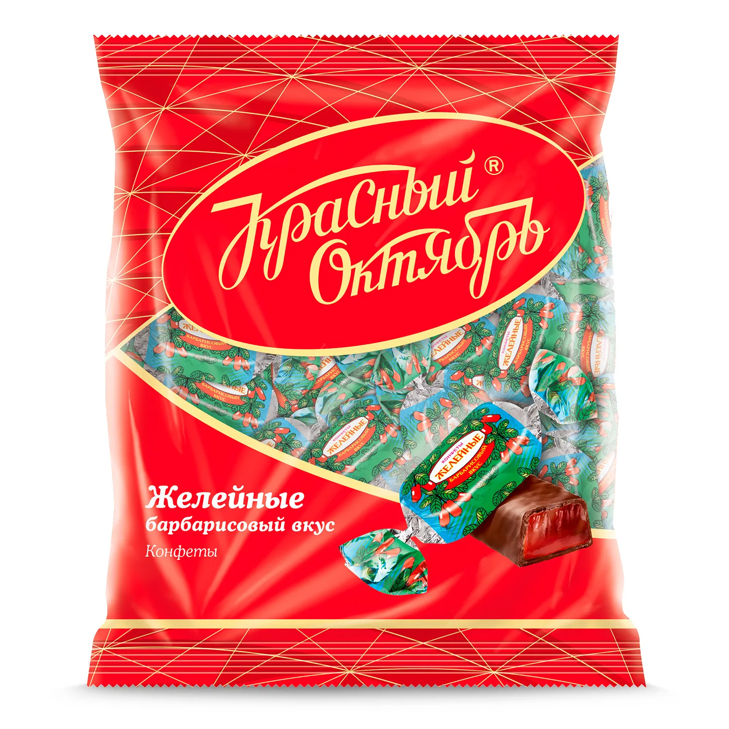 Конфеты Желейные Барбарис Красный Октябрь 250г