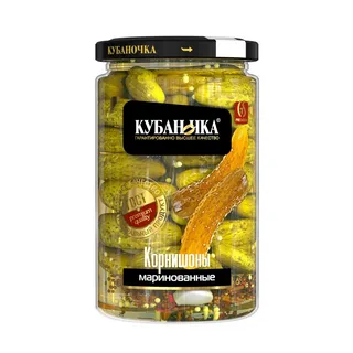 Огурцы  Корнишоны маринованные Кубаночка 680г