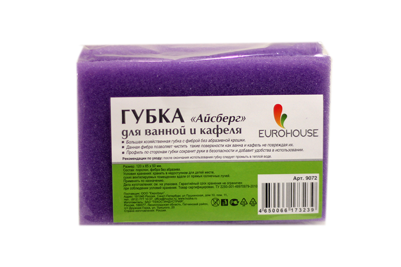 Губка для ванной и кафеля Еврохаус Айсберг 1шт