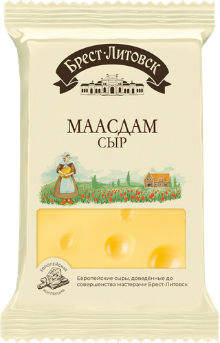 Сыр полутвердый Брест-Литовск Маасдам 45% 200г