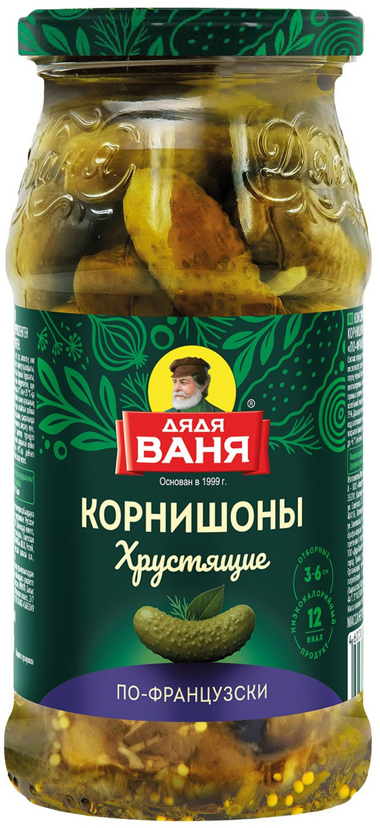 Огурцы маринованные Дядя Ваня По-французски корнишоны 460г