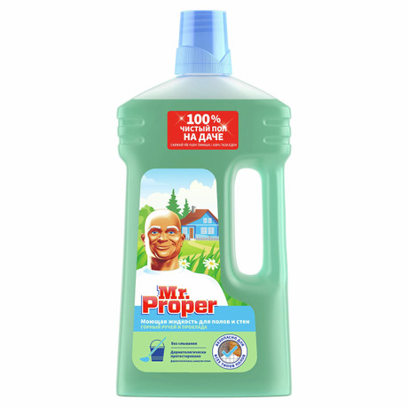 Средство моющее для полов и стен Mr. Proper Горный ручей и прохлада 1л