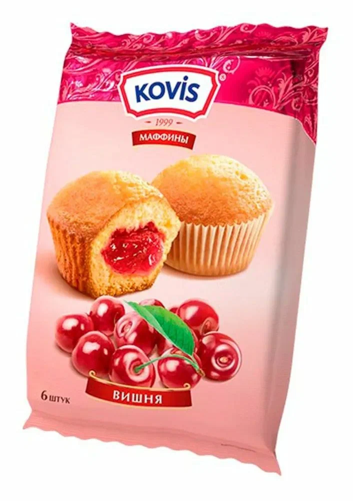Мини-маффины Kovis вишня 200г