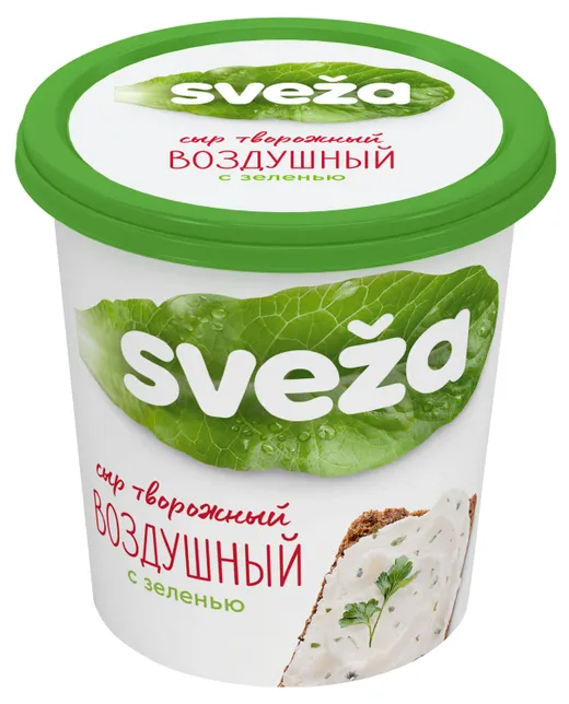 Сыр творожный Sveza Воздушный с зеленью 60% ванна 150г