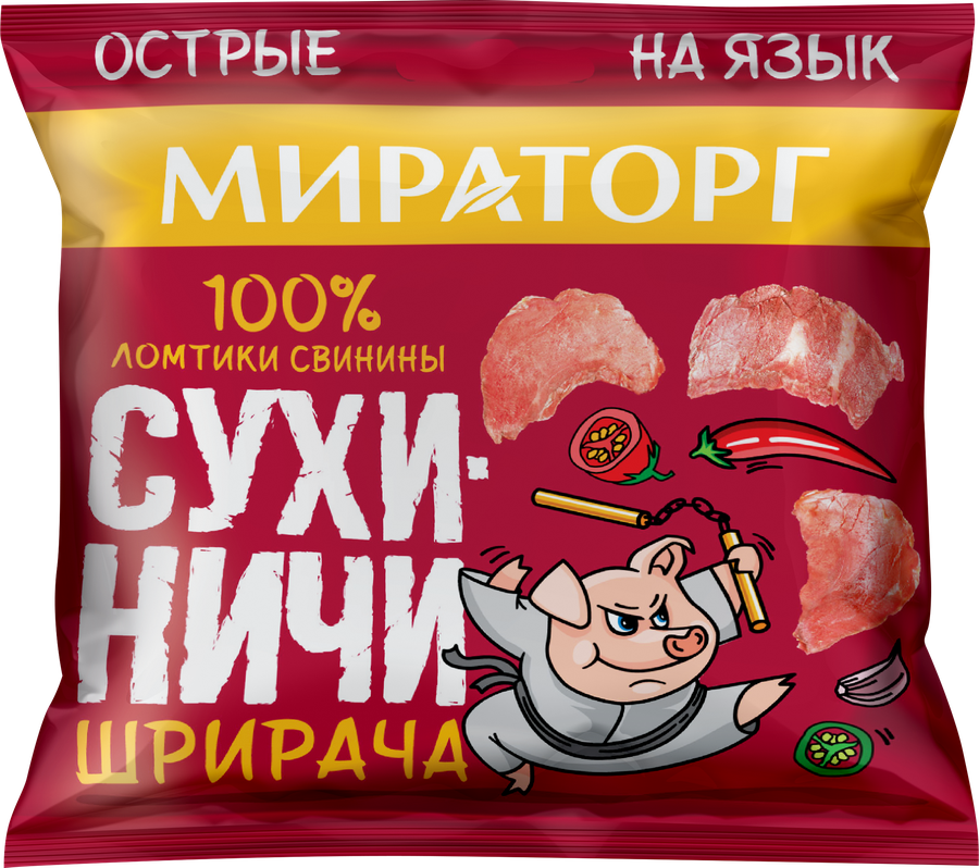 Снеки мясные Мираторг Сухиничи Шрирача из свинины 40г