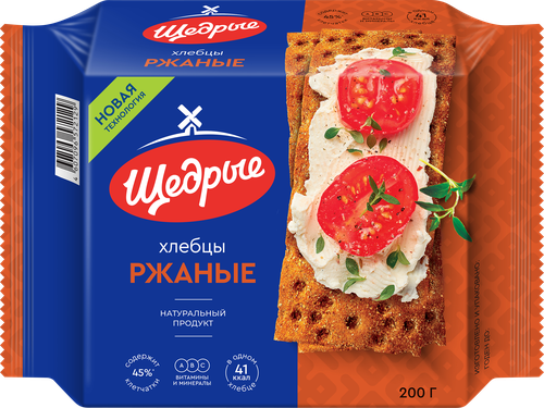 Хлебцы ржаные ЩЕДРЫЕ 200г