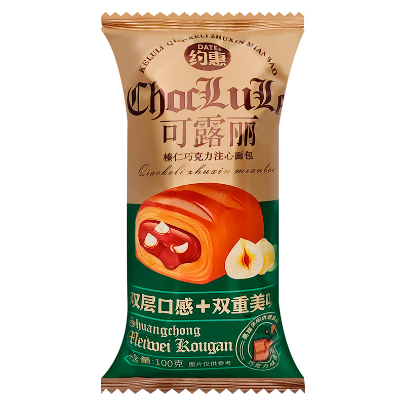 Булочки Date с начинкой шоколад, лесным орехом 100г