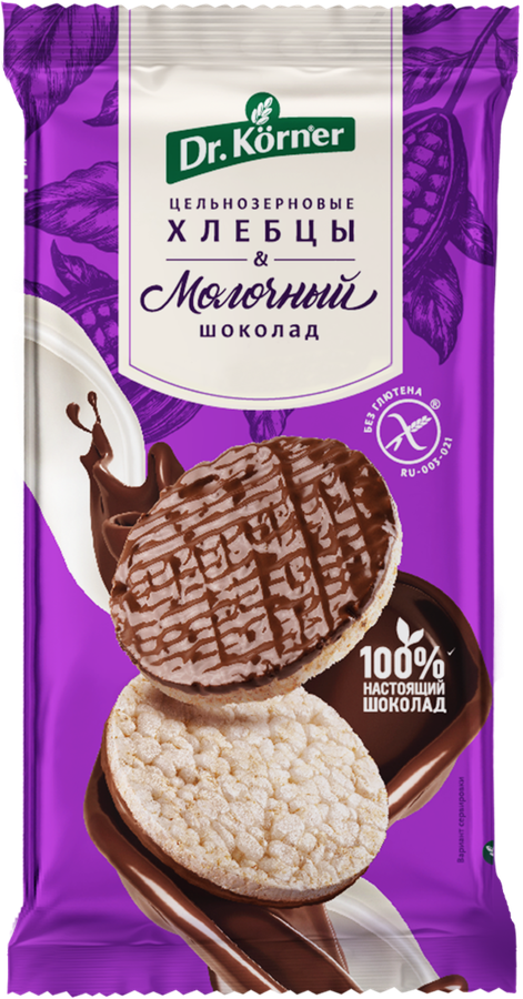 Хлебцы рисовые DR KORNER с молочным шоколадом 67г