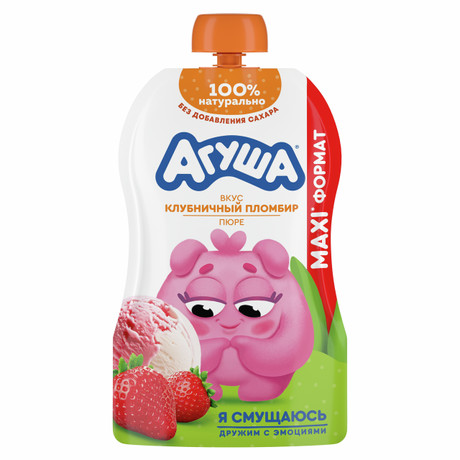 Пюре Агуша клубничный пломбир 160г