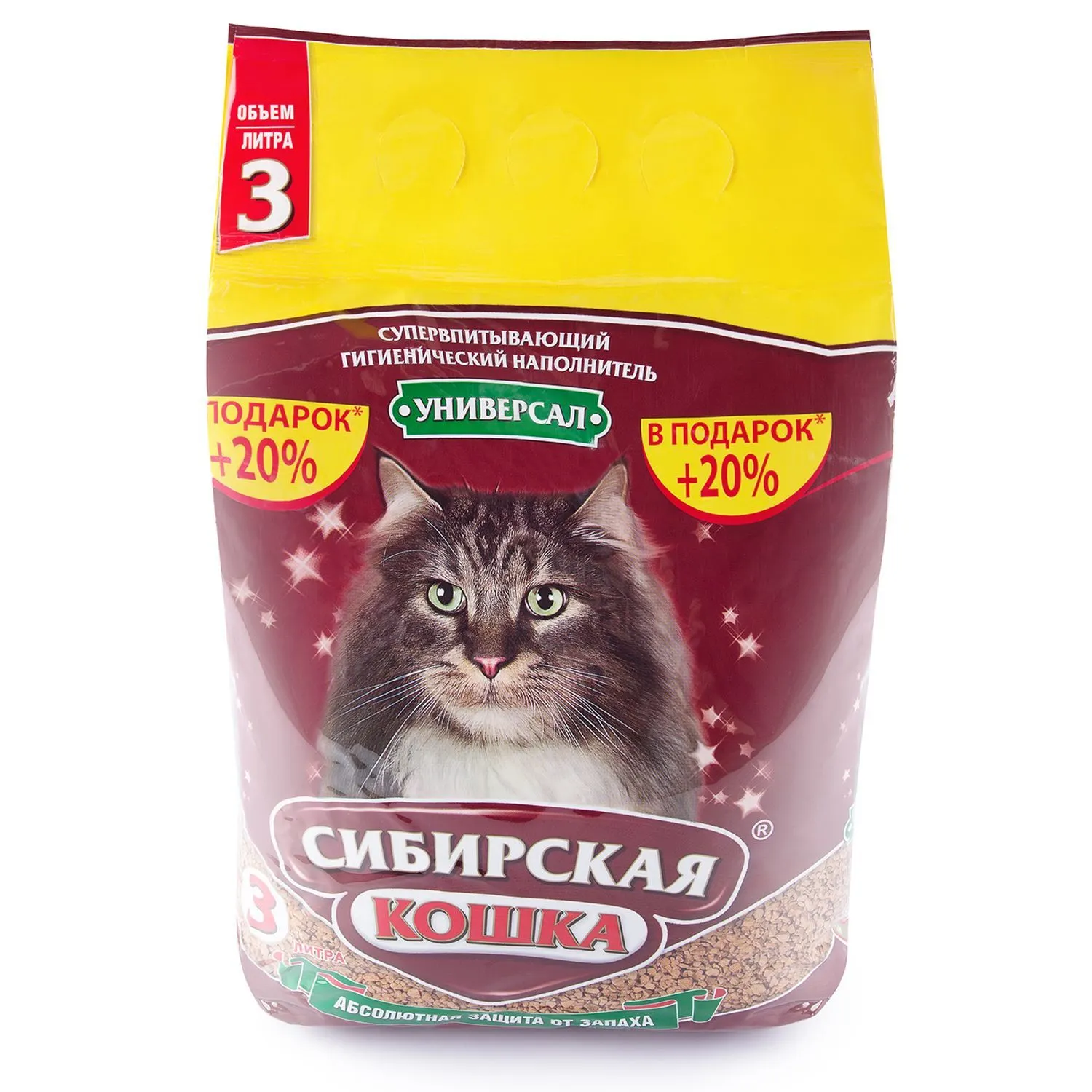 Наполнитель Сибирская кошка впитывающий 3 л 1.75 кг