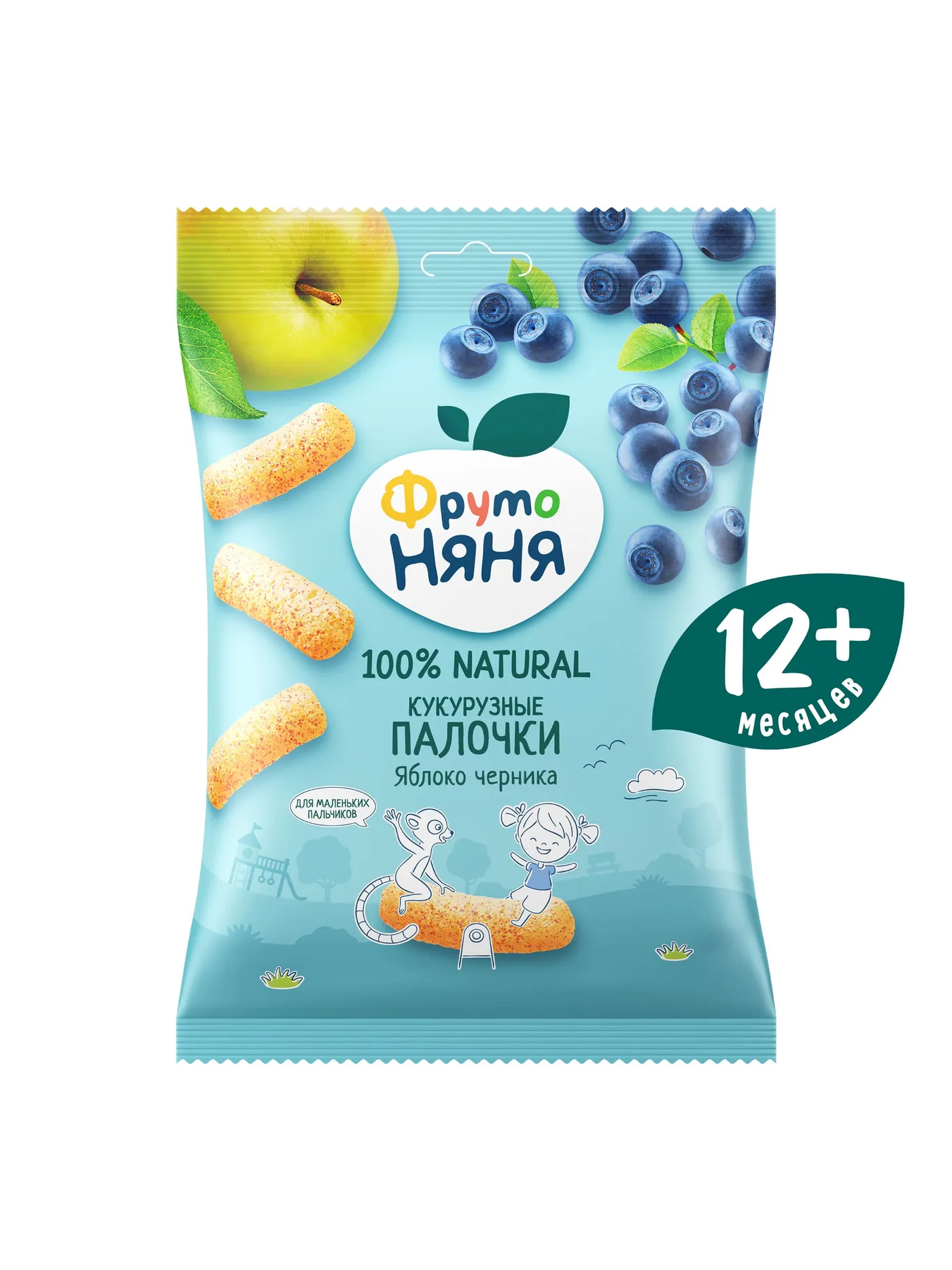 Кукурузные палочки ФрутоНяня яблоко-черника с 12 мес 20г