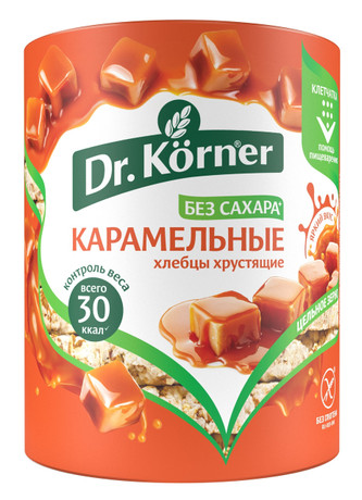 Хлебцы хрустящие Dr. Korner Кукурузно-рисовые карамельные без сахара 90г