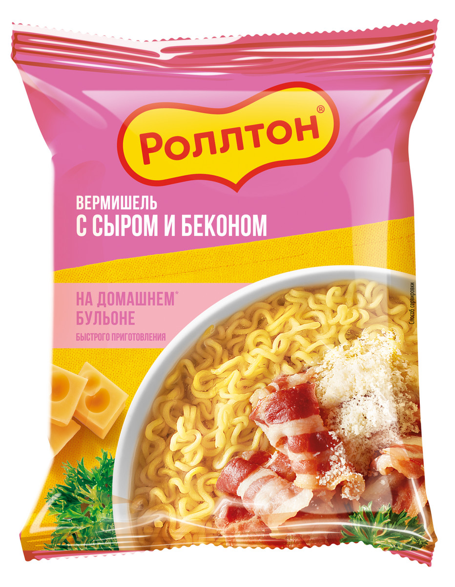 Вермишель быстрого приготовления Роллтон сыр-бекон 60г