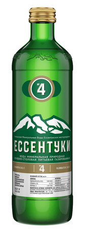 Вода Ессентуки №4 минеральная природная лечебно-столовая газированная стекло 450мл