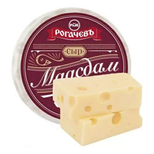 Сыр Маасдам 45% Рогачевъ весовой