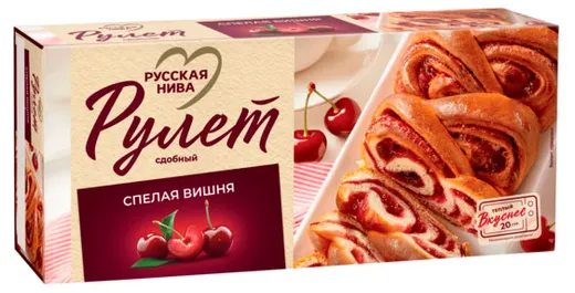 Рулет сдобный Русская Нива Спелая вишня 250г
