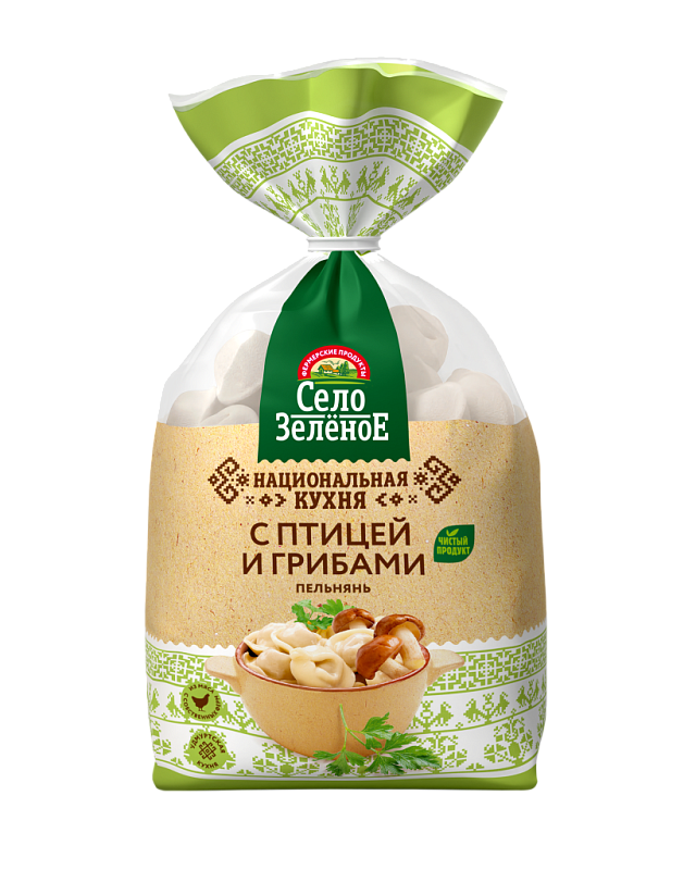Пельмени Село Зелёное с птицей и грибами 700г