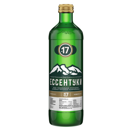 Вода Ессентуки №17 минеральная природная лечебно-столовая газированная стекло 450мл