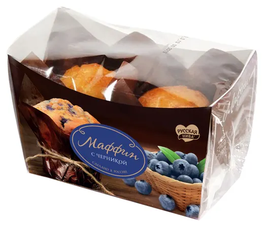 Маффины Русская Нива с черникой 2 шт 160г