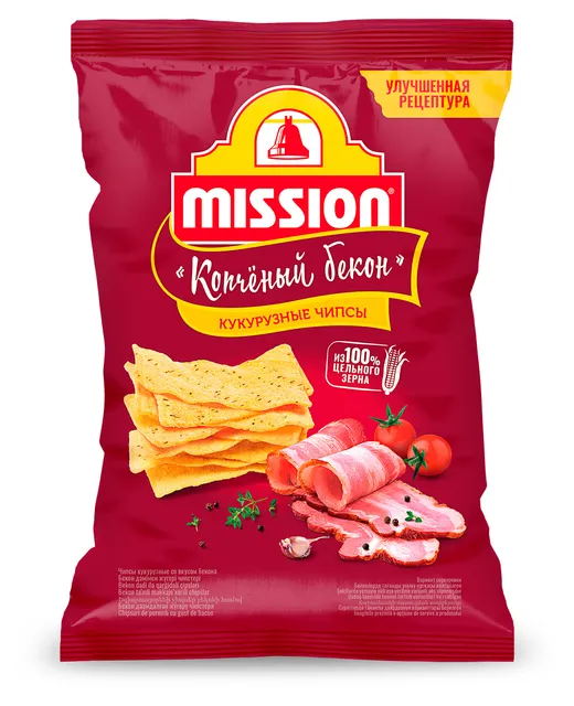 Чипсы кукурузные Mission со вкусом бекона 150г