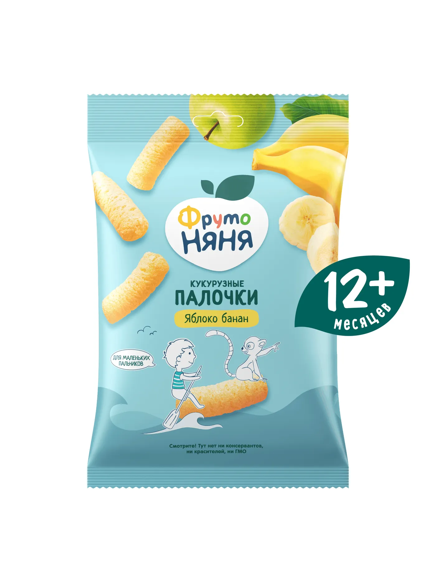 Кукурузные палочки ФрутоНяня яблоко-банан с 12 мес 20г