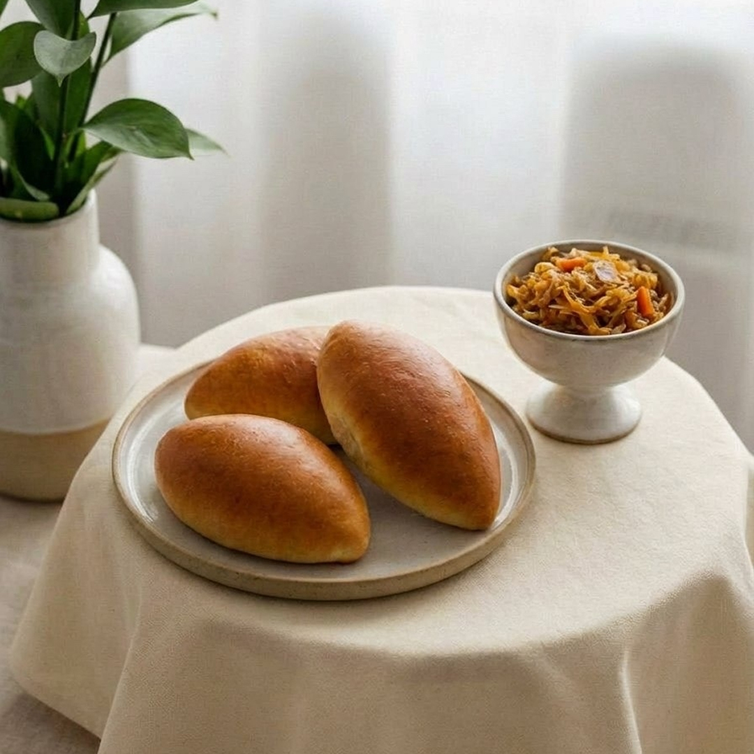 Пирожок печеный с капустой