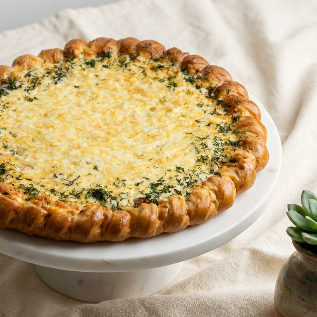 Пирог горбуша под сыром (открытый)