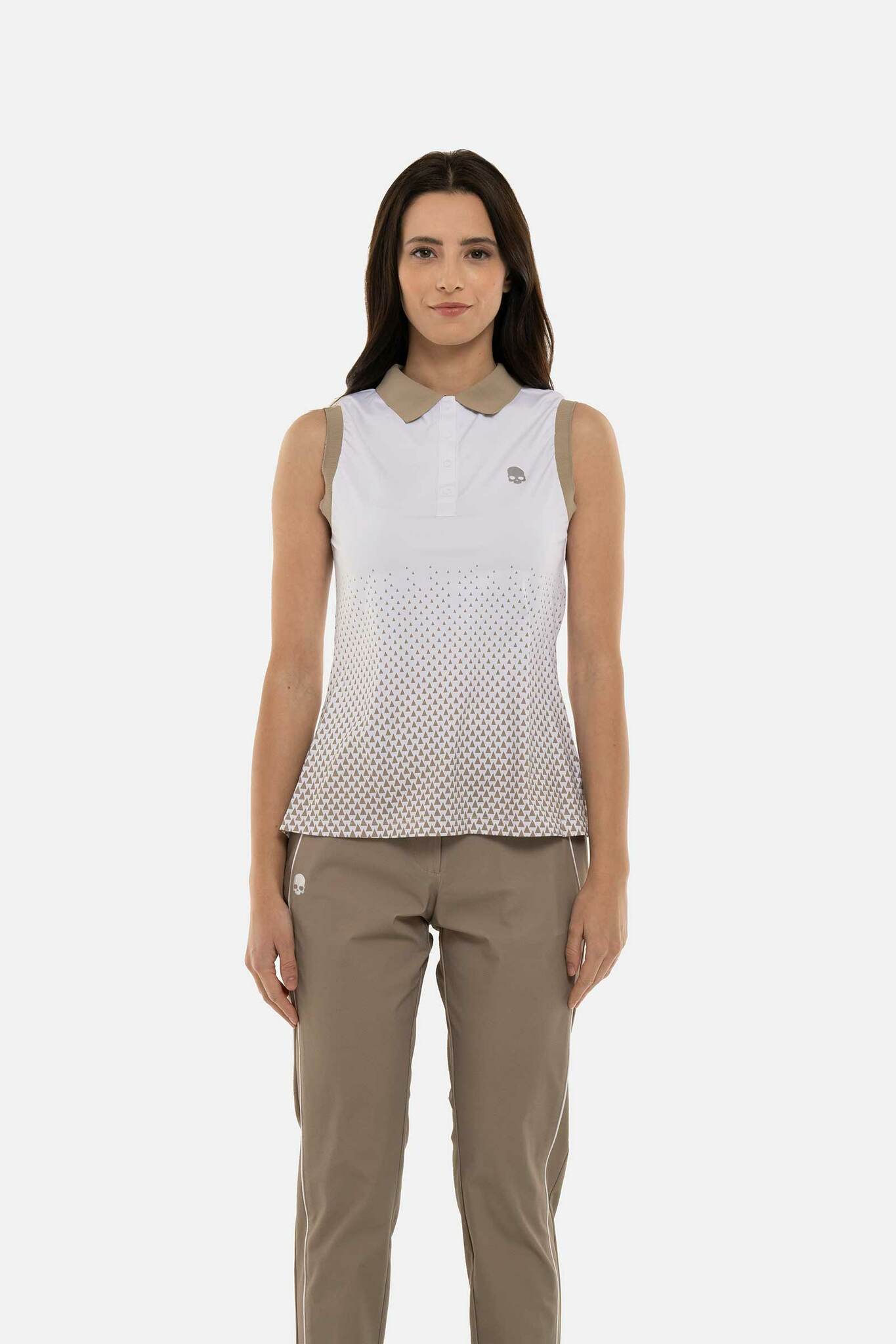 Женское поло Hydrogen GEOMETRIC DEGRADE’ TECH SLEVELESS POLO (GI1003), черный