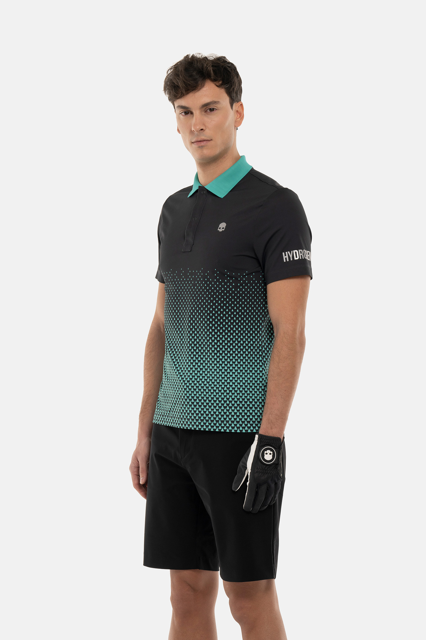 Мужское поло HYDROGEN GEOMETRIC DEGRADE’ TECH POLO (GL0005), голубой