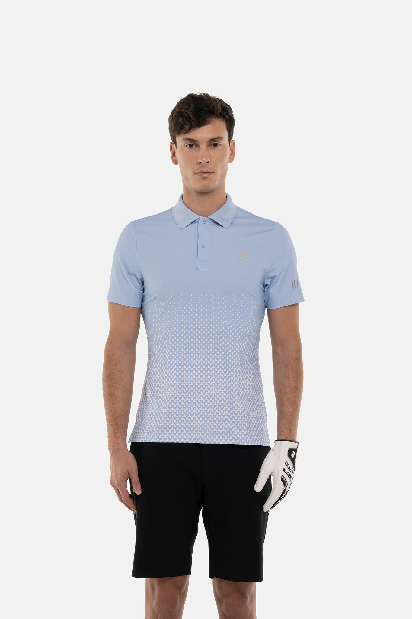 Мужское поло HYDROGEN GEOMETRIC DEGRADE’ TECH POLO (GL0005), голубой