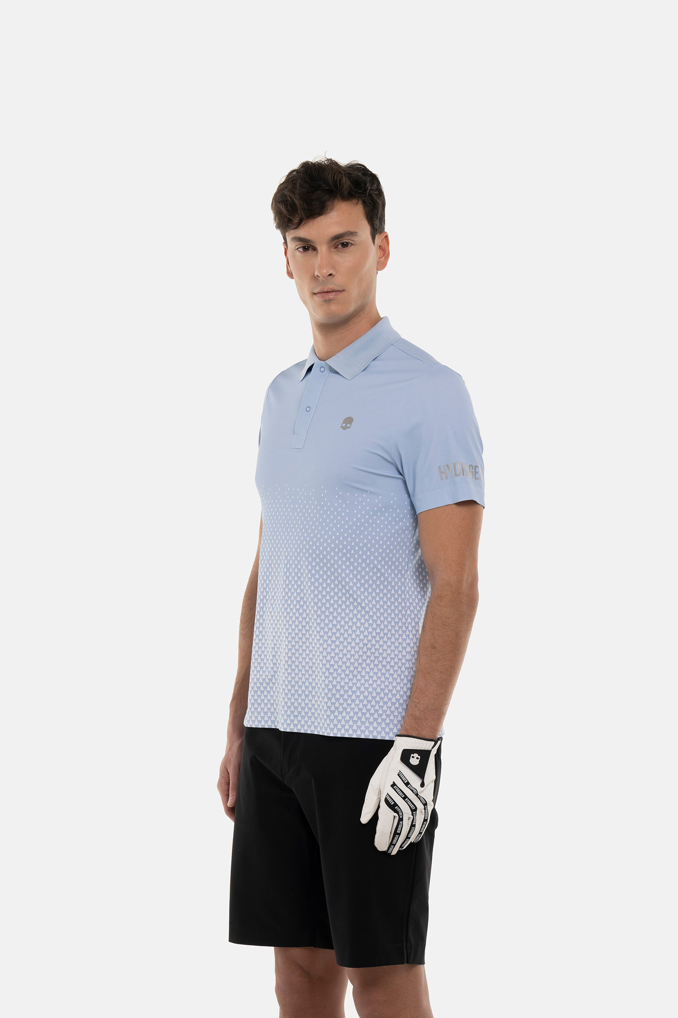 Мужское поло HYDROGEN GEOMETRIC DEGRADE’ TECH POLO (GL0005), голубой