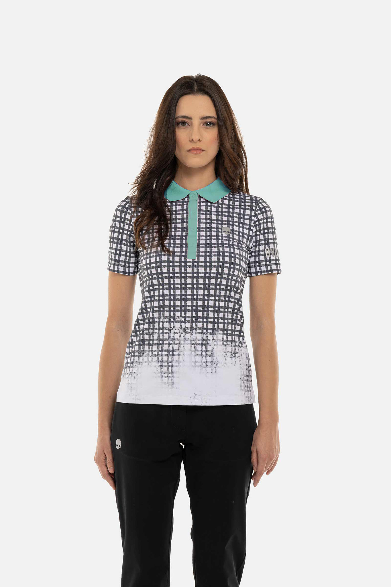 Женское поло Hydrogen PAINTED TARTAN TECH POLO (GL1003), голубой